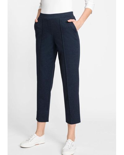 Olsen Mona Fit Straight Leg Cropped Jersey Pull-on Pant - Blue