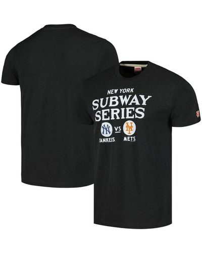 Homage New York Yankees Vs. New York Mets Subway Series Hyper Local Tri-blend T-shirt - Black