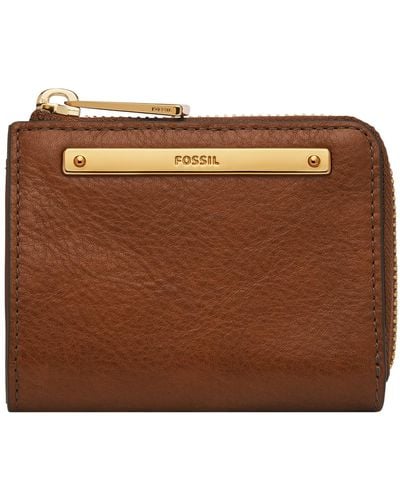 Fossil Liza Leather L Zip Wallet - Brown
