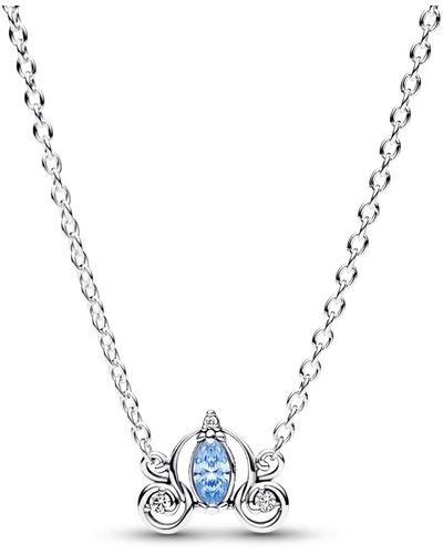 PANDORA Sterling Silver Disney Cinderella Collier Necklace - Blue