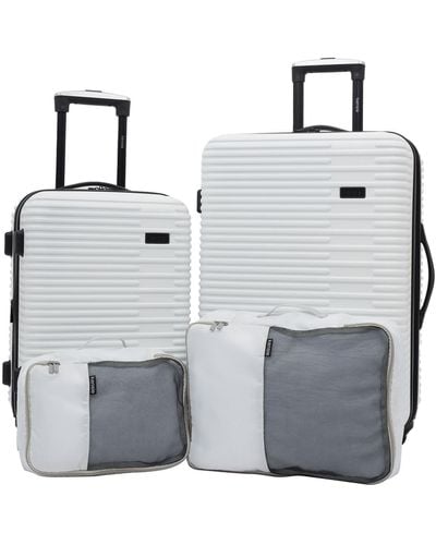 Kensie Hillsboro Expandable Rolling Hardside Collection Set - Gray