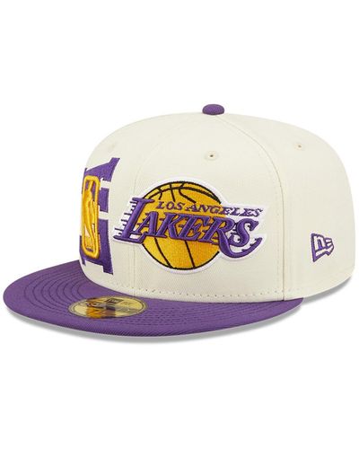 KTZ Cream, Purple Los Angeles Lakers 2022 Nba Draft 59fifty Fitted Hat - Multicolor