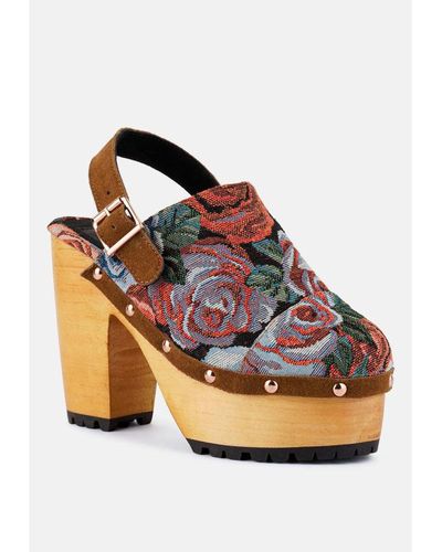 Rag & Co Mural Tapestry Handcrafted Clogs - Multicolor