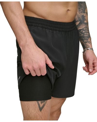 DKNY Stretch Hybrid 5" Volley Shorts - Black