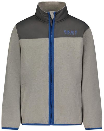DKNY Boys Polar Fleece Zip Up Jacket - Gray