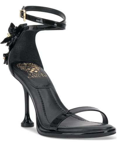Vince Camuto Tanvie Flower Embellished High Heel Dress Sandals - Metallic
