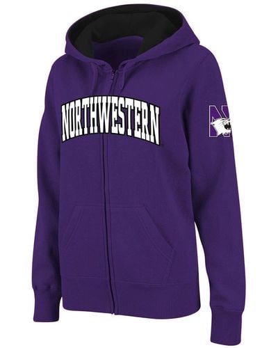 Colosseum Athletics Northwestern Wildcats Arched Name Full-zip Hoodie - Purple