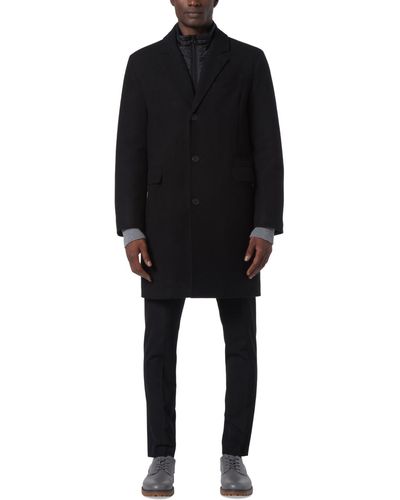 Marc New York Sheffield Melton Wool Slim Overcoat - Black
