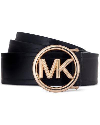 Michael Kors Michael Logo-buckle Leather Belt - Black