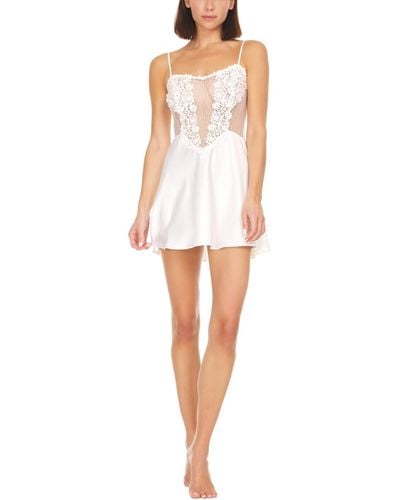 Flora Nikrooz Showstopper Lingerie Chemise Nightgown - White