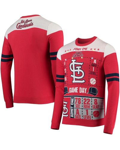 FOCO St. Louis Cardinals Ticket Light-up Ugly Sweater - Red