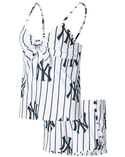 Concepts Sport New York Yankees Reel Allover Print Tank Top And Shorts Sleep Set - White