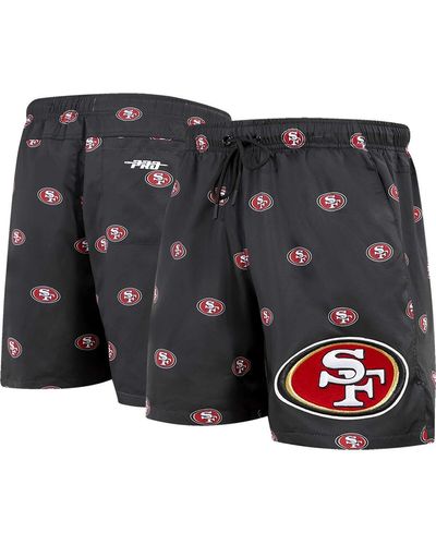 Pro Standard San Francisco 49ers Allover Print Mini Logo Shorts - Black