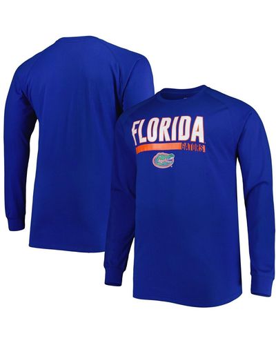 Profile Florida Gators Big And Tall Two-hit Raglan Long Sleeve T-shirt - Blue