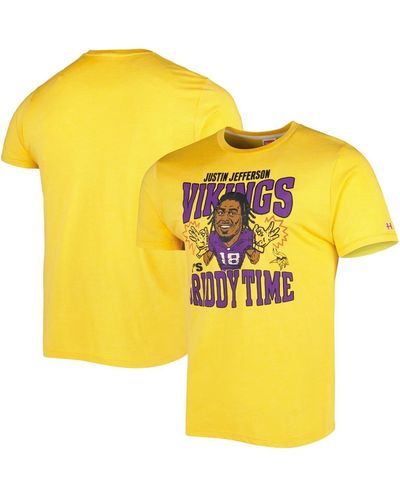 Homage Justin Jefferson Minnesota Vikings Caricature Player Tri-blend T-shirt - Yellow