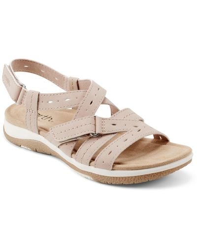 Earth Samsin Strappy Round Toe Casual Sandals - Pink