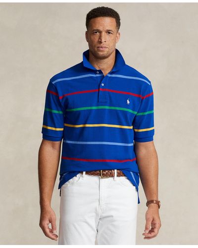 Polo Ralph Lauren Big & Tall Striped Polo Shirt - Blue