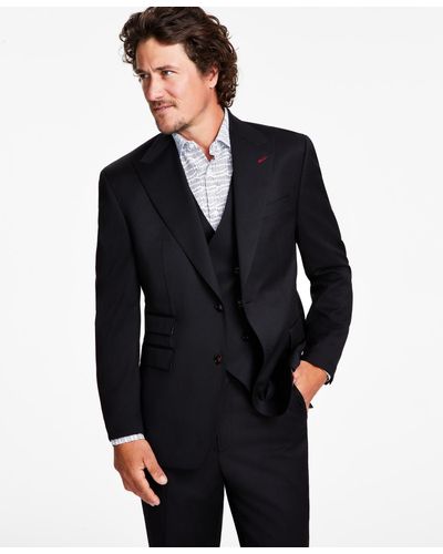 Tayion Collection Classic-fit Solid Suit Jacket - Blue