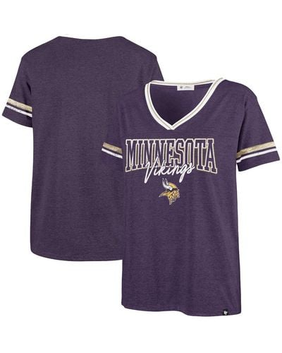 '47 Heathered Purple Minnesota Vikings Hollow Bling Piper Luxe V-neck T-shirt