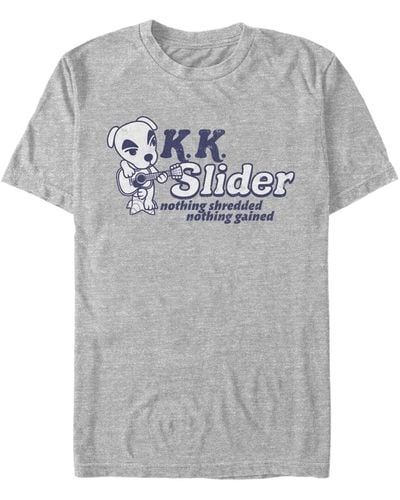 Fifth Sun Animal Crossing K.k. Slider Nothing Shredded Nothing Gained Short Sleeve T-shirt - Gray