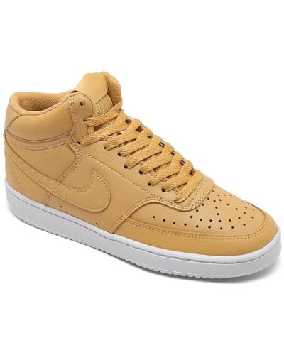 Nike Court Vision Mid Casual Sneakers From Finish Line - Natural