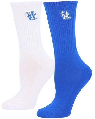 ZooZatZ Royal, White Kentucky Wildcats 2-pack Quarter-length Socks - Blue