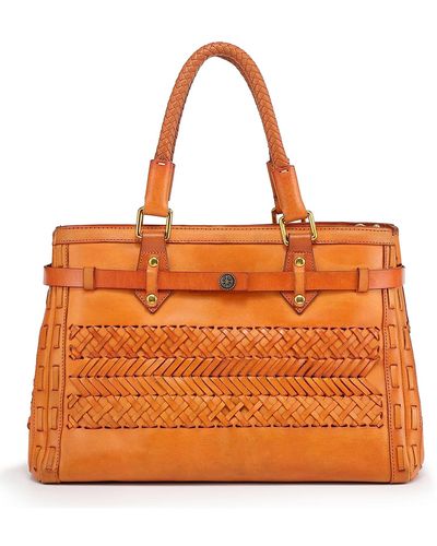 Old Trend Genuine Leather Lantana Satchel Bag - Orange