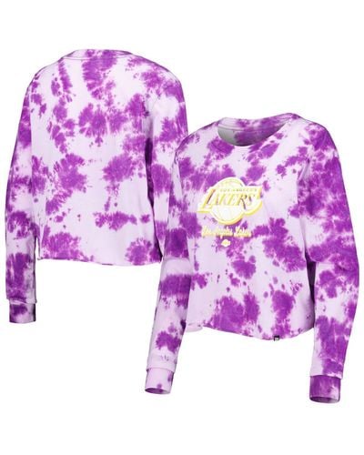 KTZ Los Angeles Lakers Tie Dye Cropped Long Sleeve T-shirt - Pink