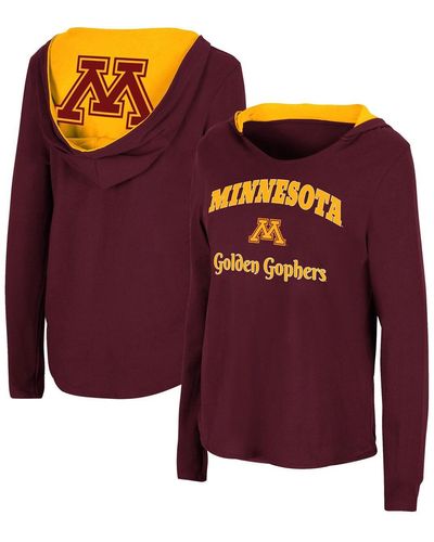 Colosseum Athletics Minnesota Golden Gophers Catalina Hoodie Long Sleeve T-shirt - Purple