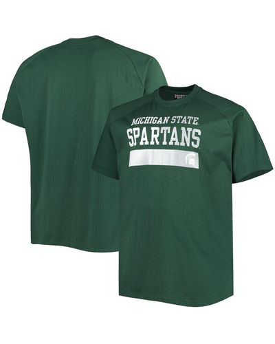 Profile Michigan State Spartans Big And Tall Raglan T-shirt - Green