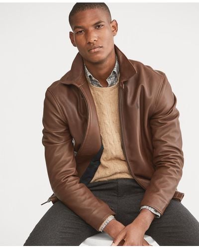 Polo Ralph Lauren Men's Leather Jacket - Brown