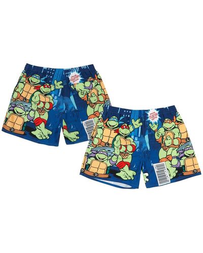 Dumbgood Teenage Mutant Ninja Turtles Comic Big Print Shorts - Blue