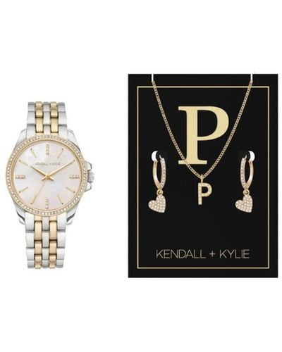 Kendall + Kylie Kendall + Kylie Analog Two Tone Watch 36mm Gift Set - Black