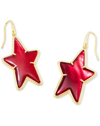 Kendra Scott 14k Gold-plated Color Mother-of-pearl Star Drop Earrings - Red