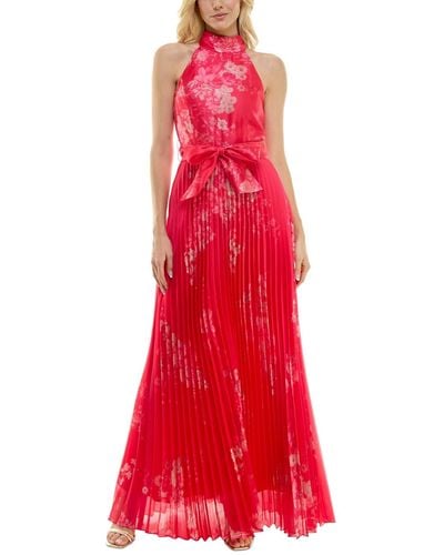Taylor Floral-print Pleated Gown - Red