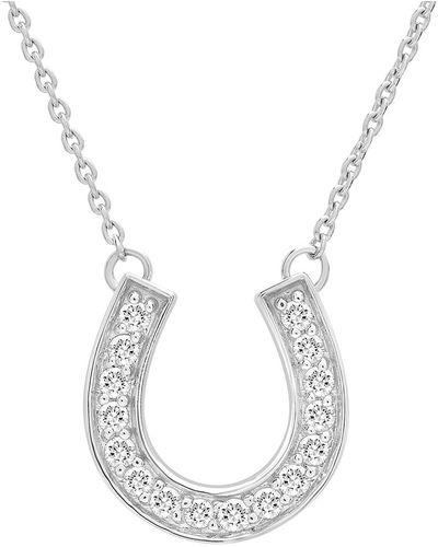 Wrapped in Love Diamond Horseshoe Pendant Necklace (1/6 Ct. T.w. - Metallic