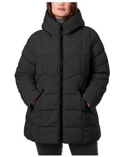 Bernardo Plus-size Mid-length Puffer Jacket - Black