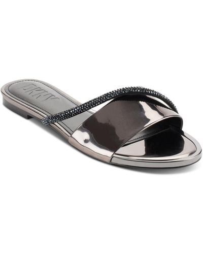 DKNY Tali Slip-on Embellished Slide Sandals - Black