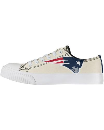 FOCO New England Patriots Low Top Canvas Shoes - White