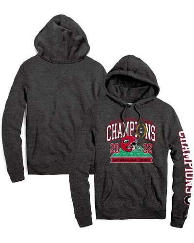 League Collegiate Wear Georgia Bulldogs College Football Playoff 2022 National Champions Two-hit Tri-blend Pullover Hoodie - Black