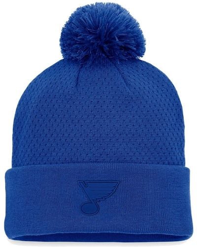 Fanatics St. Louis S Authentic Pro Road Cuffed Knit Hat - Blue