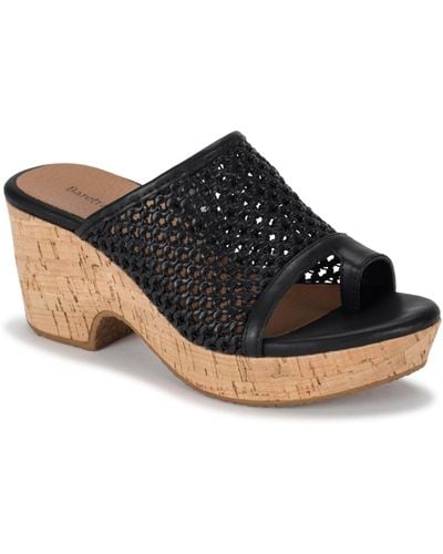 BareTraps Bethie Slide Wedge Sandals - Black