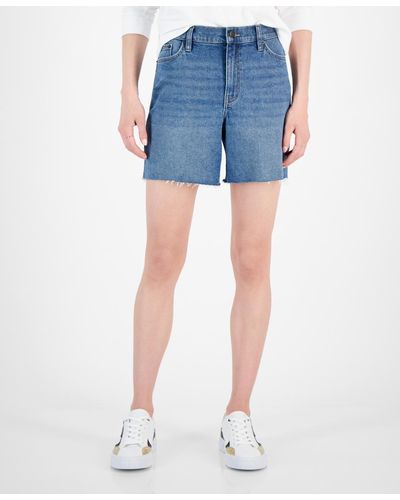 Calvin Klein High-rise Denim Carpenter Shorts - Blue