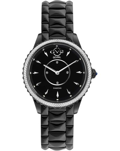 Gevril Swiss Quartz Siena Stainless Steel Watch 38mm - Black