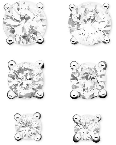 Giani Bernini Earring Set, Cubic Zirconia Stud (1/3 Ct. T.w. - 2-3/4 Ct. T.w.) - Metallic