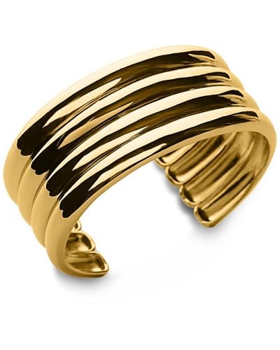 OMA THE LABEL 18k Gold-plated Ribbed Cuff Bracelet - Metallic