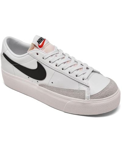 Nike Blazer Low Platform Casual Sneakers From Finish Line - White