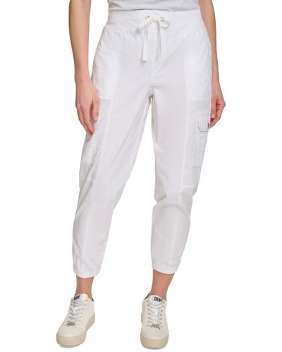 DKNY Sport Cotton Drawstring Cargo sweatpants - White