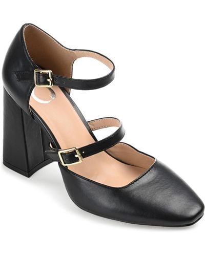 Journee Collection Isadorah Double Strap Heels - Black