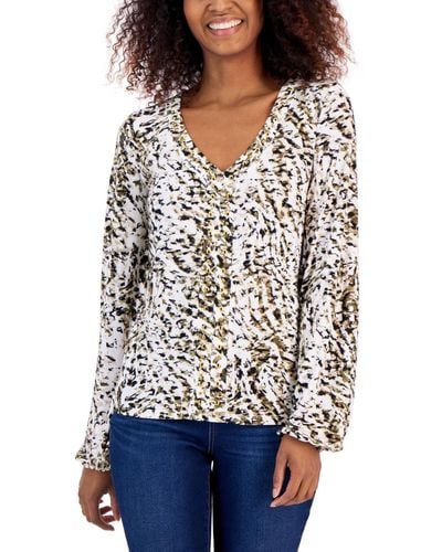 INC International Concepts Studded Top, Created For Macy's - White